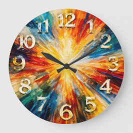 Radiant Moment — Expressive Abstract Große Wanduhr