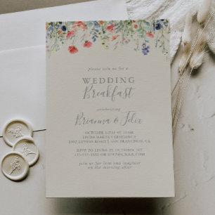 Radiant Multicolor Wildblume Wedding Breakfast Einladung
