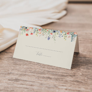 Radiant Multicolor Wildblume Wedding Platzkarte