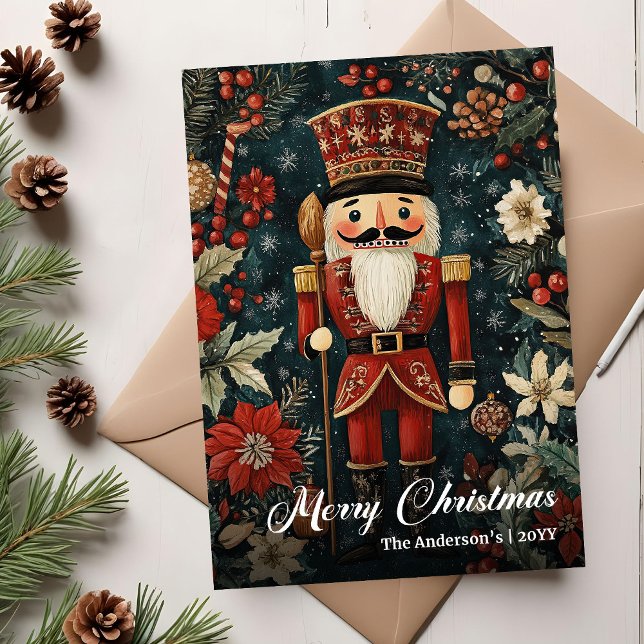 Radiant nostalgic Christmas nutcracker printable Feiertagskarte (Radiant nostalgic Christmas nutcracker printable Holiday Card)