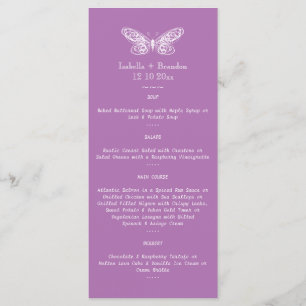 Radiant Orchid Butterfly Menu Menükarte