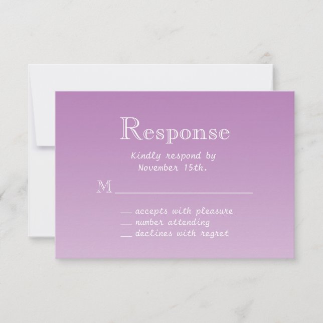 Radiant Orchid Butterfly UAWG RSVP Karte (Vorderseite)