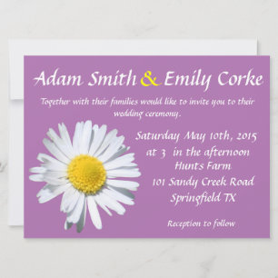 Radiant Orchid Daisy Wedding Einladung