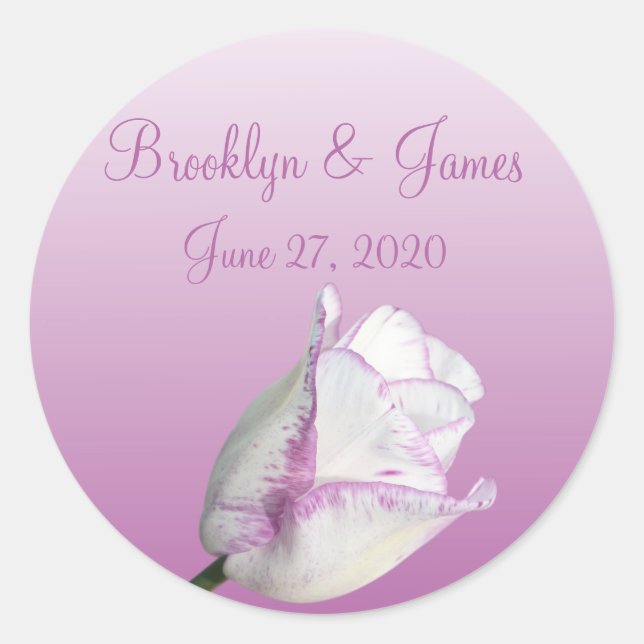 Radiant Orchid Wedding Stickers Tulip (Vorderseite)