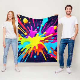 Radiant Paint Explosion Fleecedecke