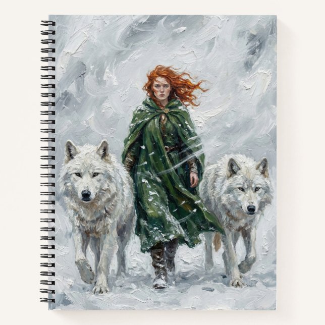 Radiant Peace Dove Lantern Imbolc Snowdrops Art Notizbuch (Vorderseite)