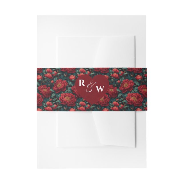 Radiant Peonies Flower Budget Wedding  Einladungsbanderole (Vorderseite Beispiel)