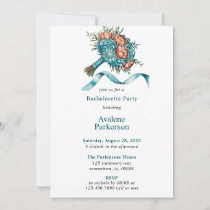 Radiant Peony Bouquet Junggeselinnen-Abschied Einladung