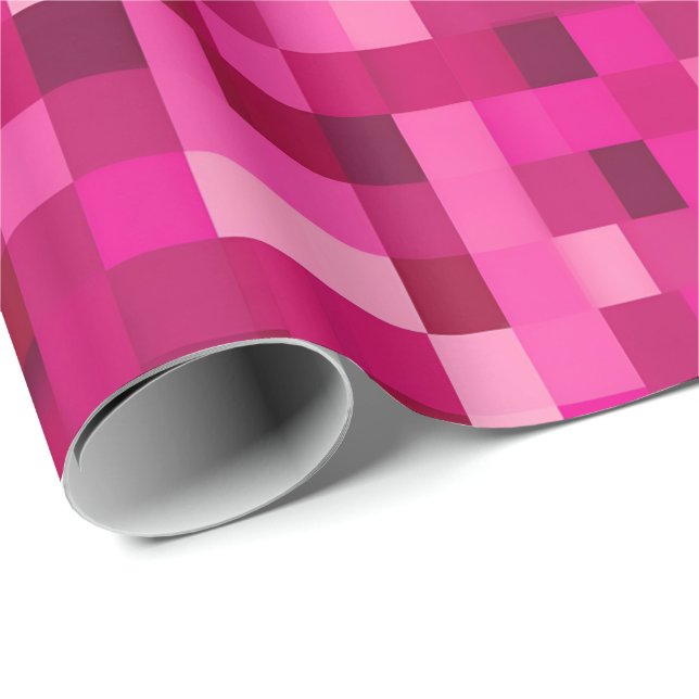 Radiant Pink Mosaik Valentine's Gift Wrap Geschenkpapier (Rolleneckpunkt)
