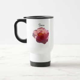 Radiant Pink Tee Rose Personalisiert Travel Mug Reisebecher