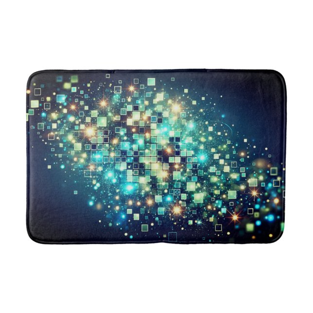 Radiant Pixel Bokeh Badematte (Vorderseite)