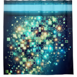 Radiant Pixel Bokeh Duschvorhang