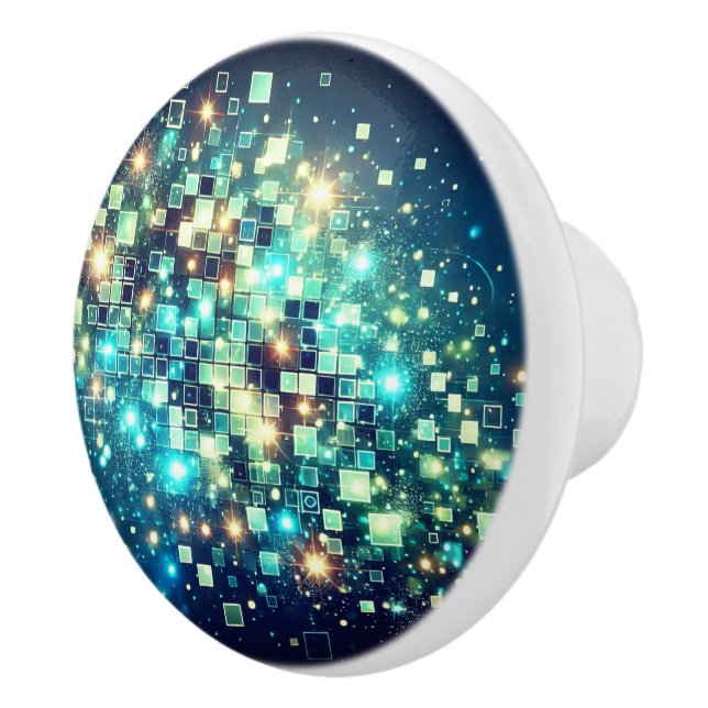 Radiant Pixel Bokeh Keramikknauf (Rechts)