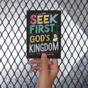 Radiant Pursuit: Seek First Gods Kingdom Postkarte