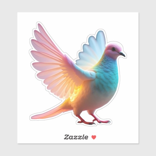 Radiant Rainbow Dove Aufkleber (Blatt)