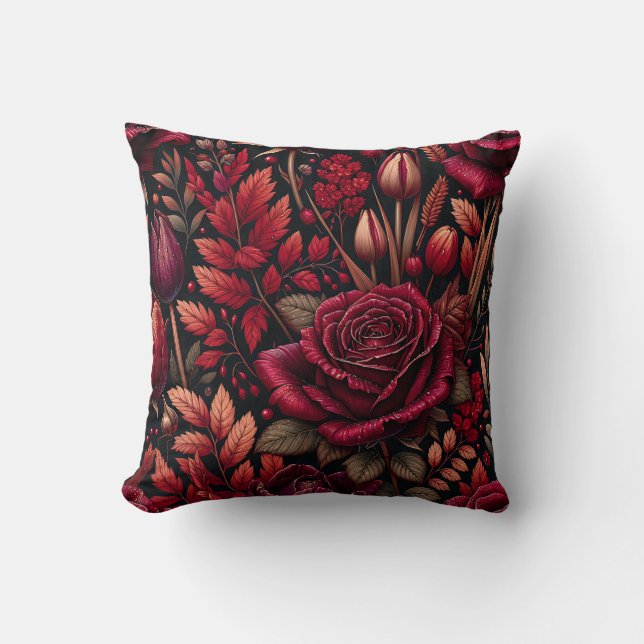 "Radiant Raindrop Fall Foliage Floral Art" Kissen (Vorderseite)