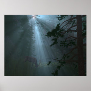 Radiant Rays (Blue Poster) Poster