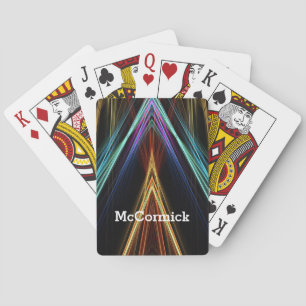 Radiant Rays farbiges Design mit Name Spielkarten