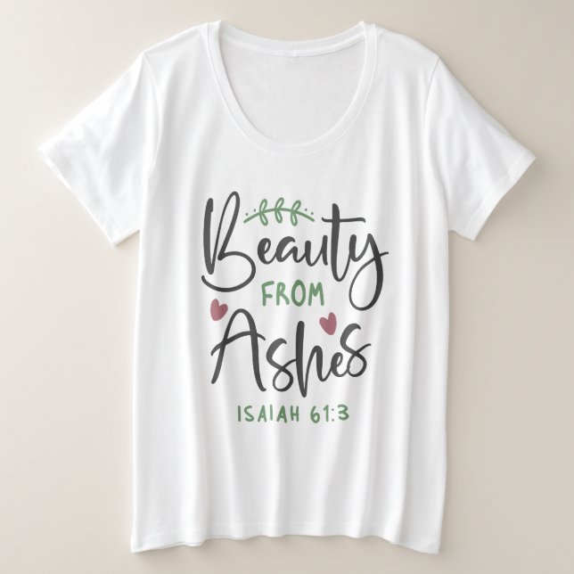 Radiant Redemption - Isaiah 61:3 Christliches Desi Große Größe T-Shirt (Design vorne)
