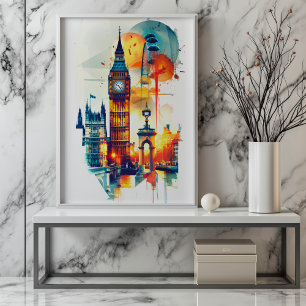 Radiant Rhapsody: Londons Big Ben und The Shard Poster