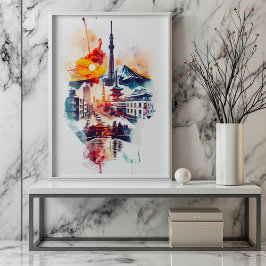 Radiant Rhapsody: Tokyo Tower und Mont Fuji Poster