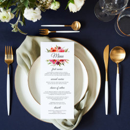 Radiant Romance Floral Wedding Menükarte