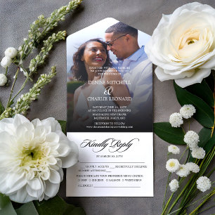 Radiant Romance Foto Wedding All In One Einladung