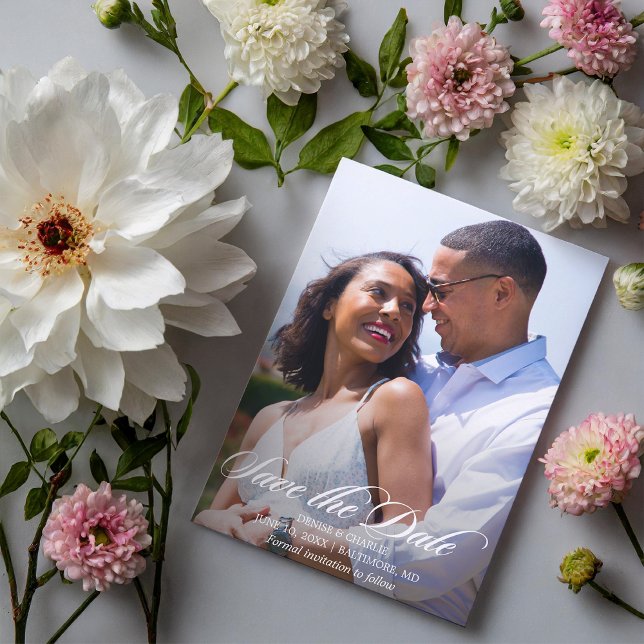 Radiant Romance Foto Wedding Save the Date Postkarte (Von Creator hochgeladen)