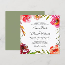 Radiant Romance Square Wedding Einladung