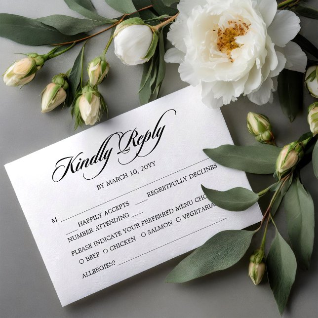 Radiant Romance Wedding RSVP Card Einladung (Von Creator hochgeladen)