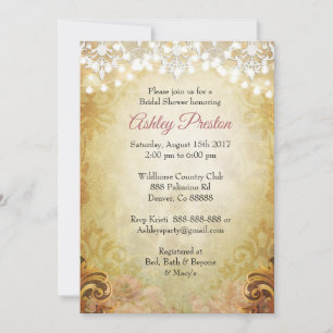 Radiant Rustic Lights Bridal Dusche Einladung