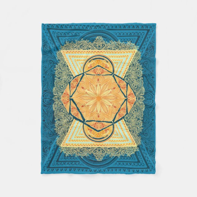 Radiant Sacred Geometry Mandala Fleecedecke (Vorderseite)