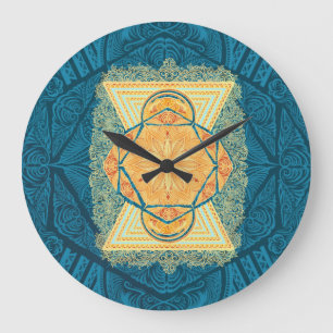Radiant Sacred Geometry Mandala Große Wanduhr