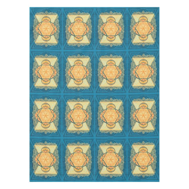 Radiant Sacred Geometry Mandala Tischdecke (Vorderseite)