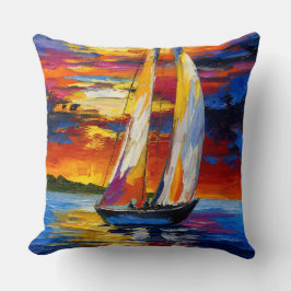 “Radiant Sails at Dusk” Kissen
