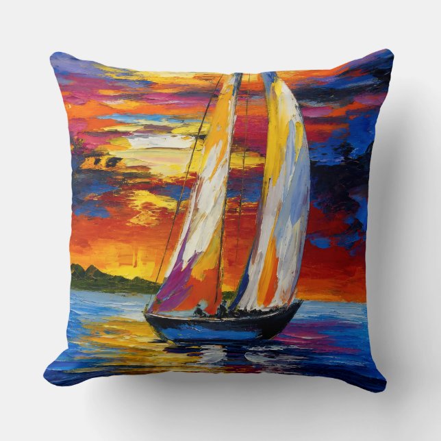 “Radiant Sails at Dusk” Kissen (Vorderseite)