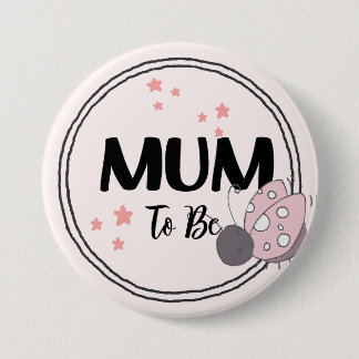 Radiant Segen: Whimsical Ladybird Mum-to-be Button