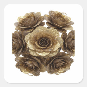Radiant Silver GOLDEN ROSES Autocollant Design