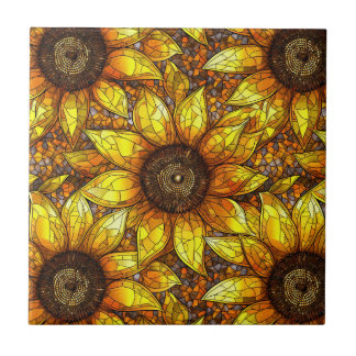 Radiant Sonnenblumengestanztes Glas Fliese