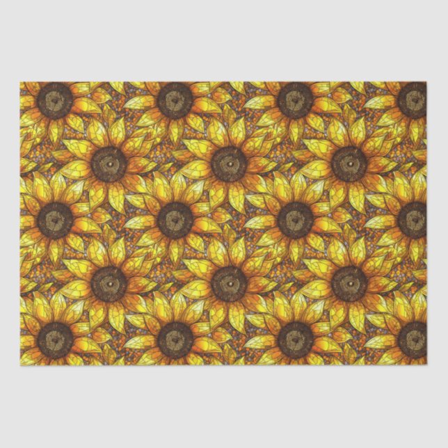 Radiant Sonnenblumengestanztes Glas Seidenpapier (Vorderseite)