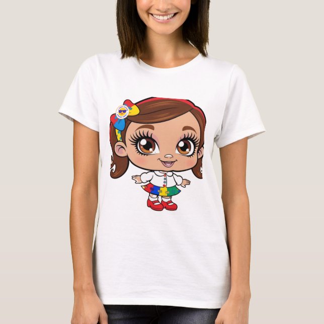 "Radiant Spirit: Ein kleines Mädchen feiert Autism T-Shirt (Vorderseite)