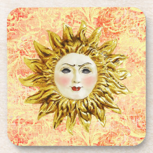 Radiant Sun Face Getränkeuntersetzer