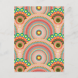 Radiant Sun mehrfarbig Boho Geometric Feiertagspostkarte