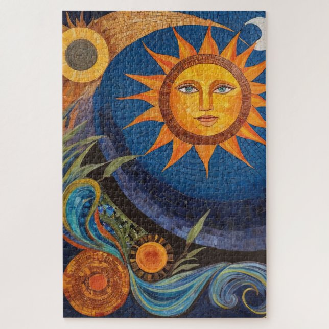 Radiant Sun Mosaic Vibrant Celestial (Vertikal)