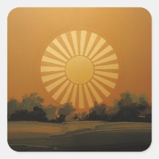 Radiant Sun Painting Images – A Timeless Symbol  Quadratischer Aufkleber