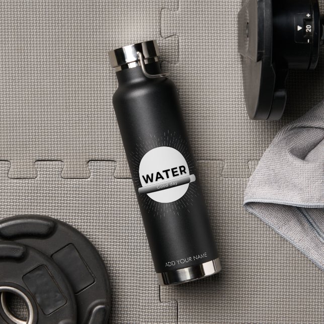 Radiant Sun Water Quote with Good Day Bar Trinkflasche (Fitnessstudio (gedreht))