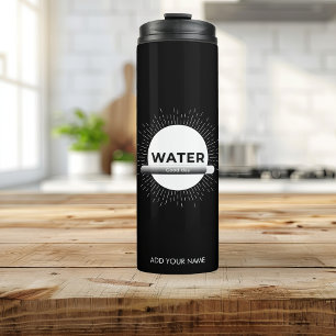 Radiant Sun Water Zitat mit Good Day Balken Thermosbecher