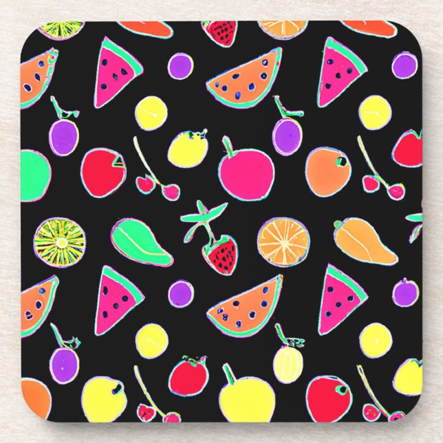 Radiant Tropic Neon Magic Getränkeuntersetzer (Vorderseite)