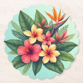 Radiant Tropical Floral Symphony Untersetzer