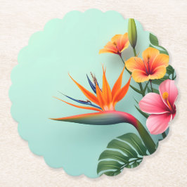 Radiant Tropical Floral Symphony Untersetzer